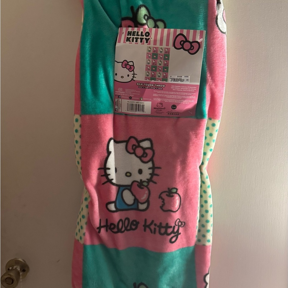 Hello Kitty Pink and Green Blanket